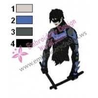 Nightwing Teen Titans Embroidery Design 07